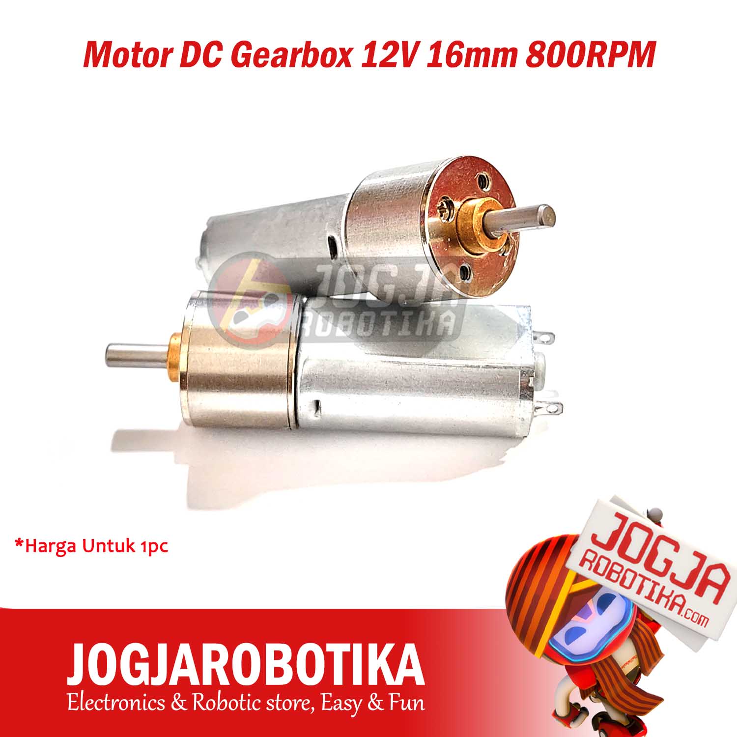 Motor DC Gearbox 12V 16mm 800RPM