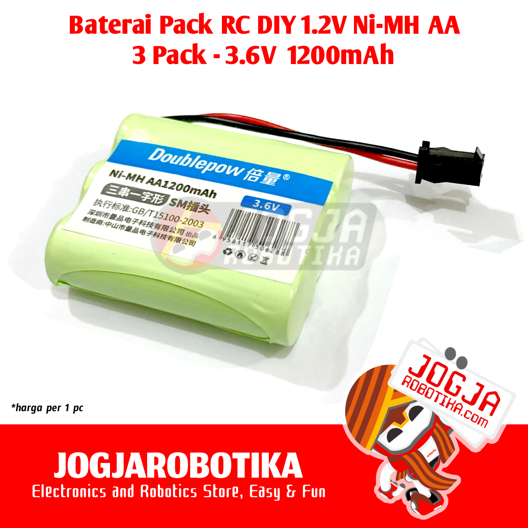 Pack 3 Datar - 3.6V Baterai Battery NiMH Ni-MH Pack RC Toy DIY 1200mAh