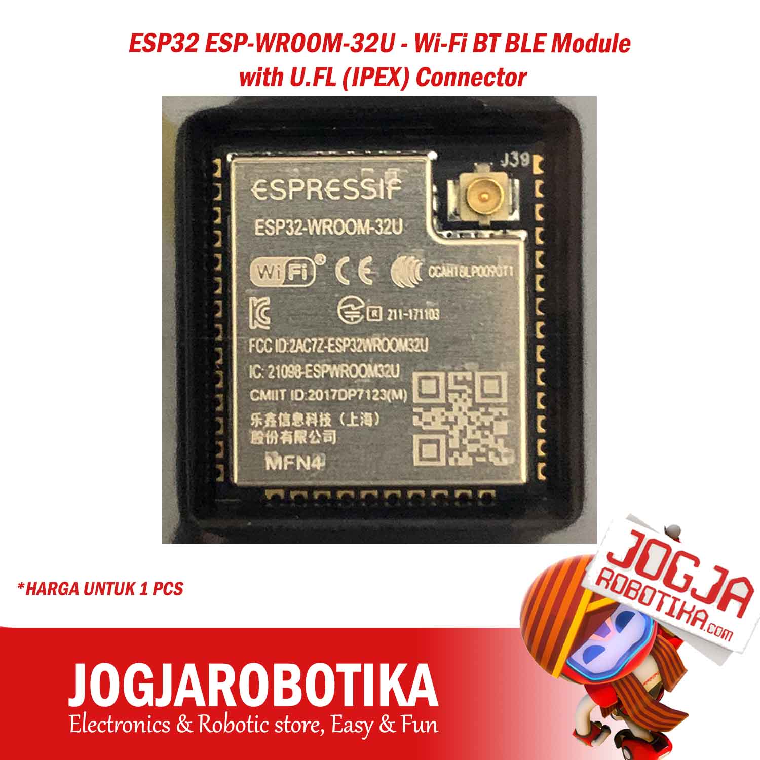 ESP32 ESP-WROOM-32U - Wi-Fi BT BLE Module with U.FL (IPEX) Connector