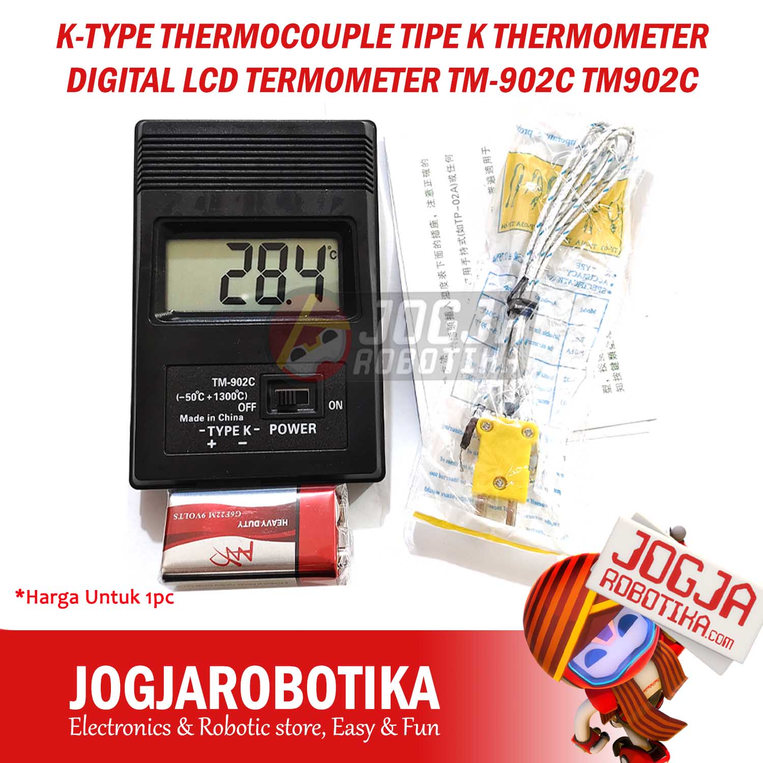 K-TYPE THERMOCOUPLE TIPE K THERMOMETER DIGITAL LCD TERMOMETER TM-902C TM902C