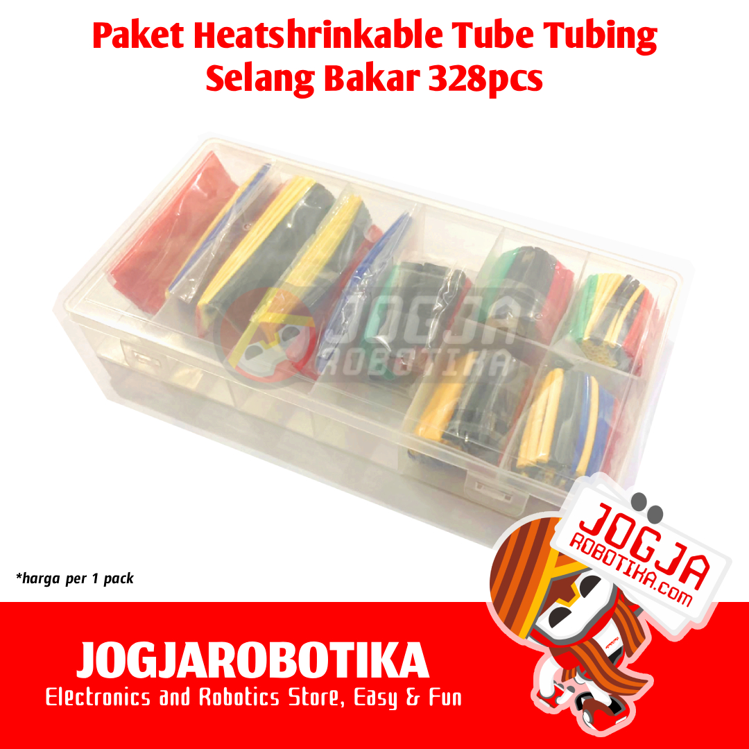Paket Heat Shrink Tube Tubing 328 Pcs Isolasi Selang Bakar dengan Box