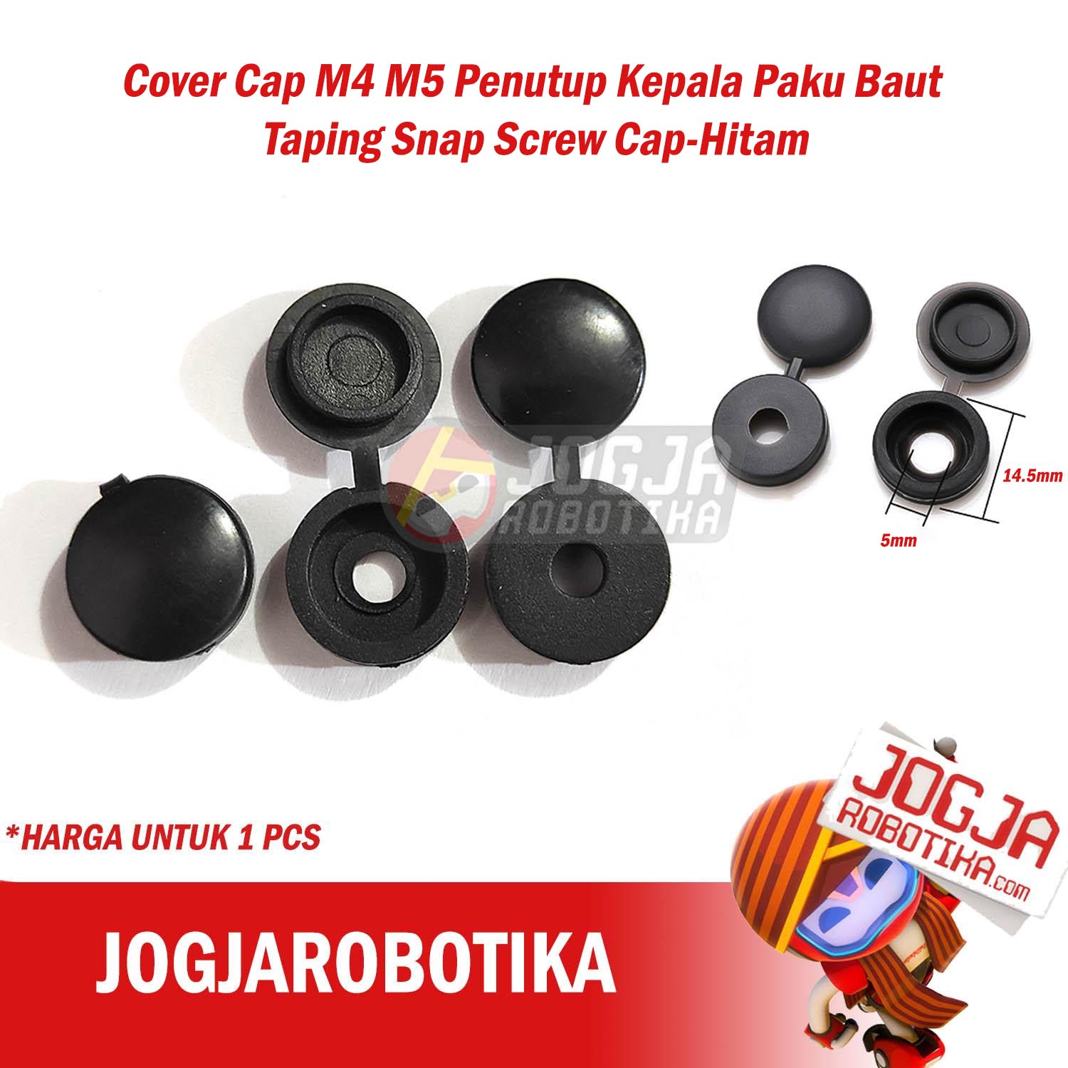 Cover Cap M4 M5 Penutup Kepala Paku Baut Taping Snap Screw Cap-Hitam