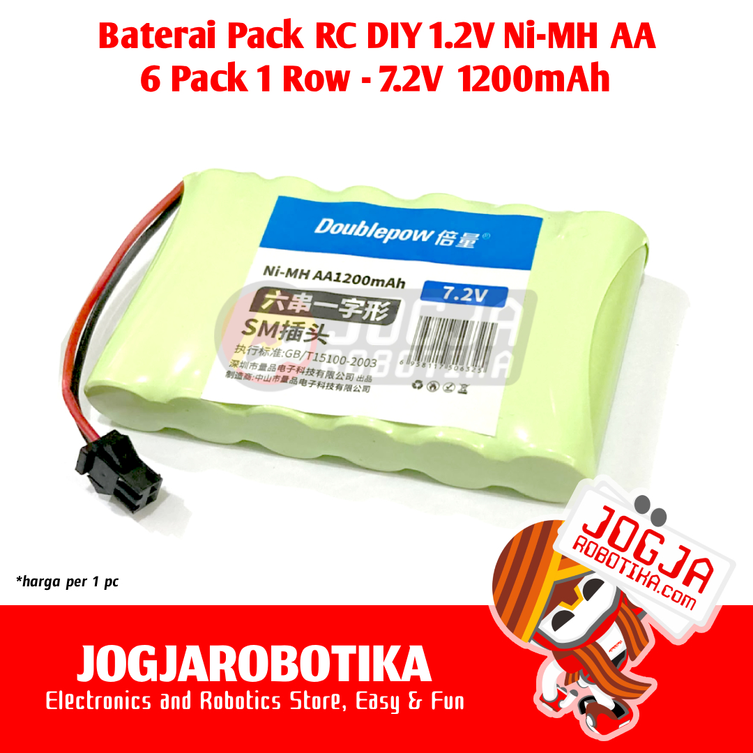 Pack 6 Datar - 7.2V Baterai Battery NiMH Ni-MH Pack RC Toy DIY 1200mAh