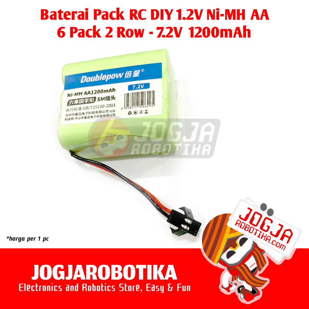 Pack 6 Tumpuk - 7.2V Baterai Battery NiMH Ni-MH Pack RC Toy DIY 1200mAh