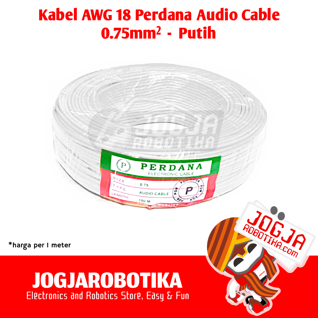Kabel AWG 18 0.75mm [Putih]