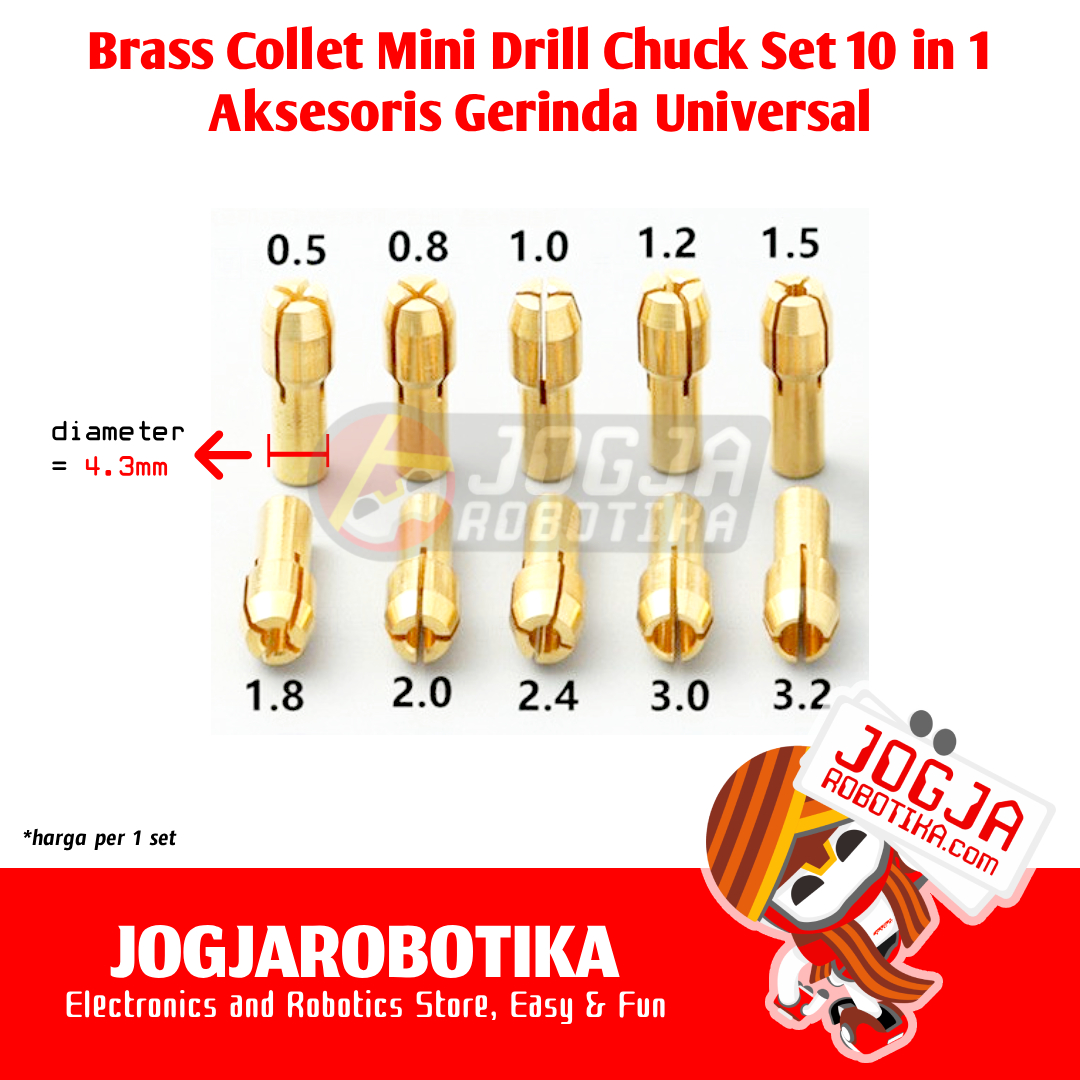 Brass Collet Mini Drill Chuck Set 10 in 1 Universal
