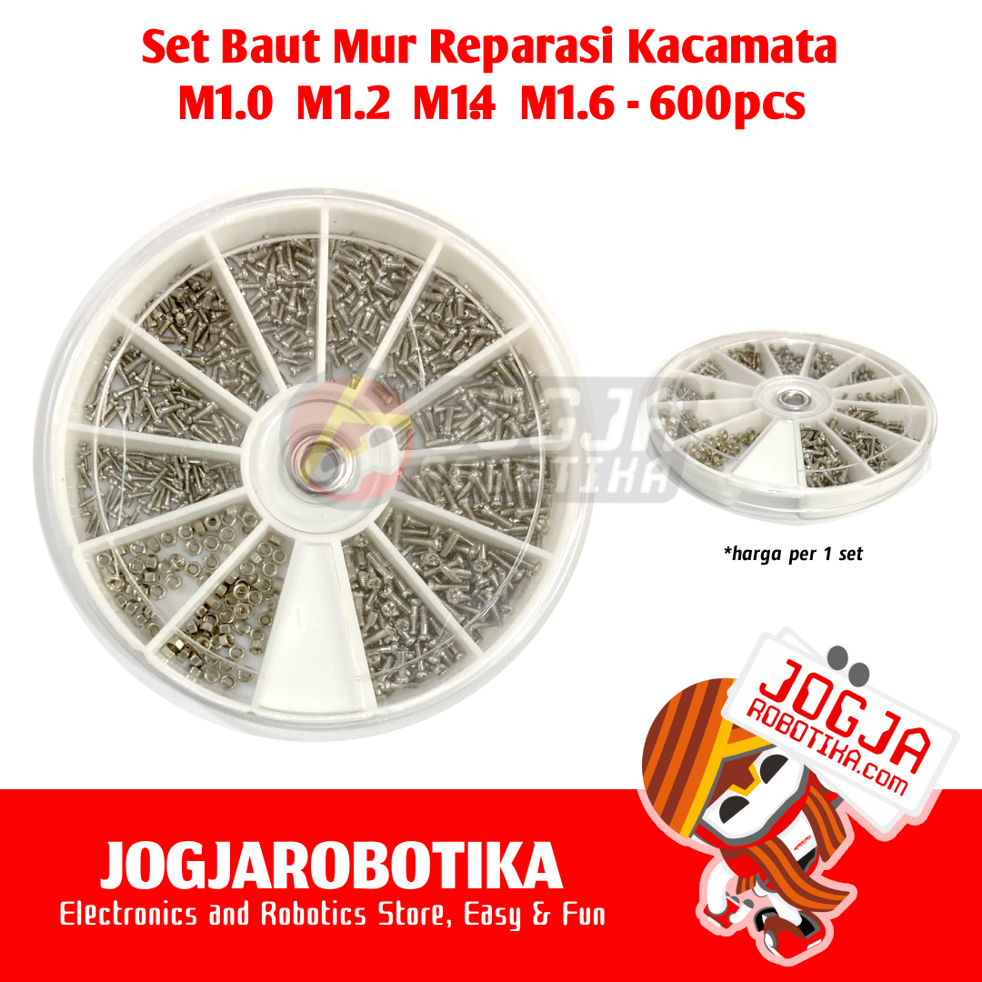 Paket Baut Mur Kecil Mini Reparasi Kacamata 1 Box isi 600pcs