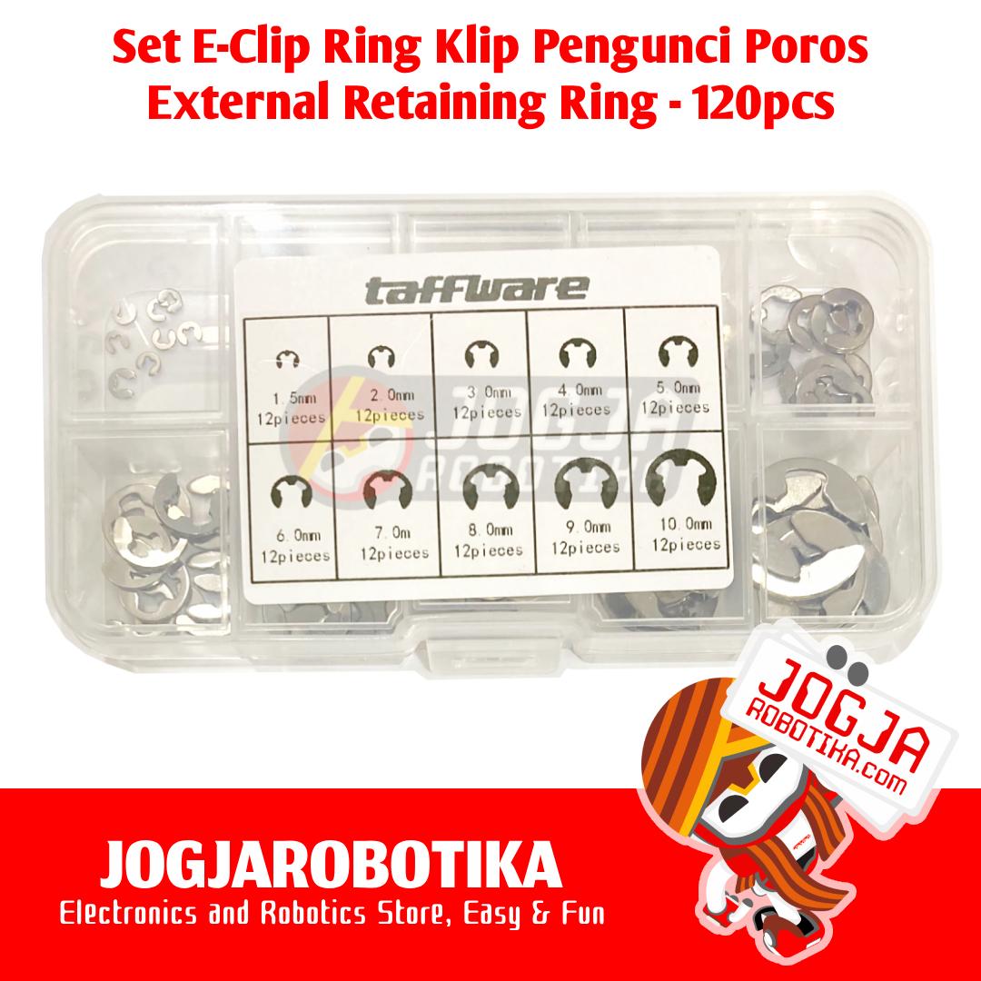 Paket E-Clip Ring Klip Pengunci Poros External Retaining Ring 1 Box isi 120pcs