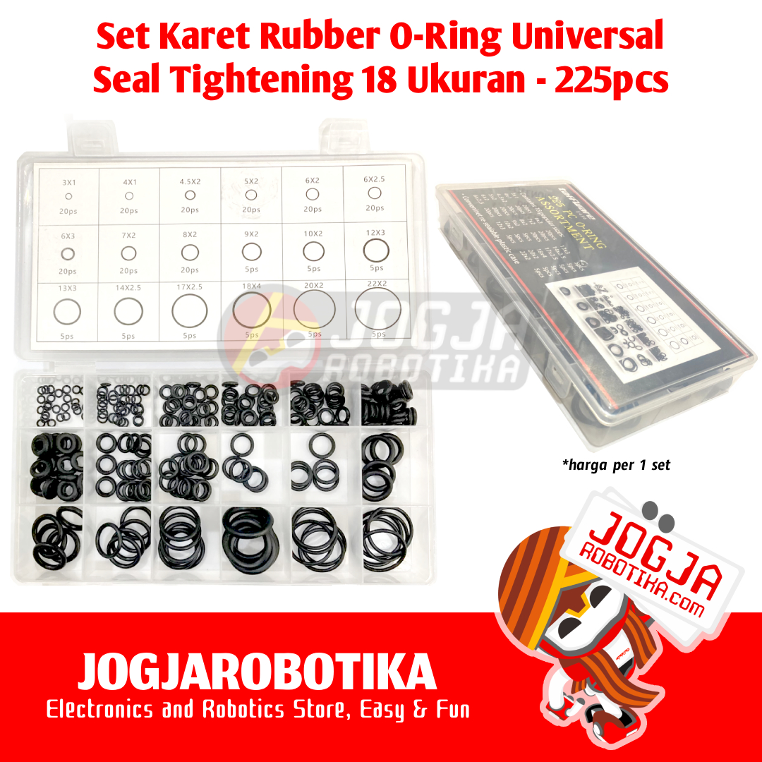 Paket Karet Rubber O-Ring Universal Seal Tightening 1 Box isi 225pcs