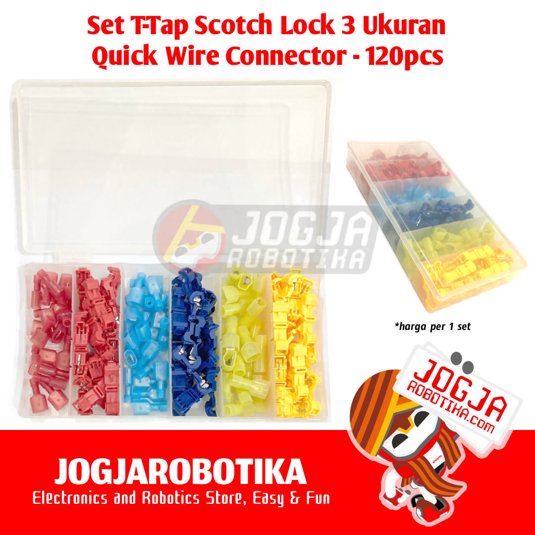 Paket T-Tap Scotch Lock Quick Wire Connector 3 Ukuran 1 Box isi 120pcs