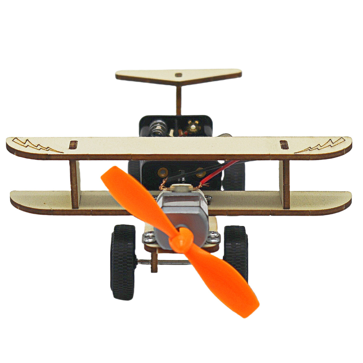 MAINAN DIY ROBOT EDUKASI RAKIT PUZZLE KAYU DESAIN MEKANIKAL KIT PROTOTIPE - PESAWAT 4 RODA