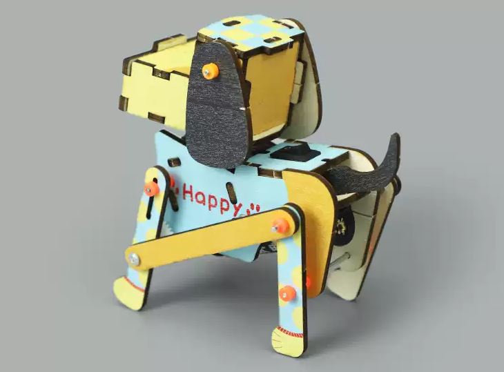 MAINAN DIY ROBOT EDUKASI RAKIT PUZZLE KAYU DESAIN MEKANIKAL KIT PROTOTIPE - PUPPY