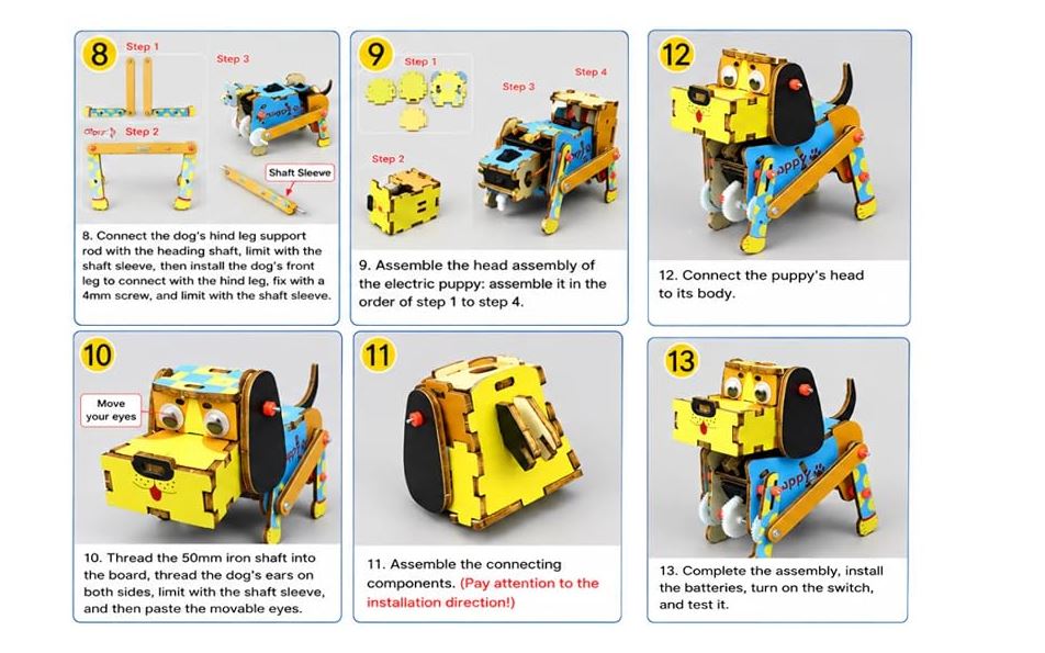 MAINAN DIY ROBOT EDUKASI RAKIT PUZZLE KAYU DESAIN MEKANIKAL KIT PROTOTIPE - PUPPY