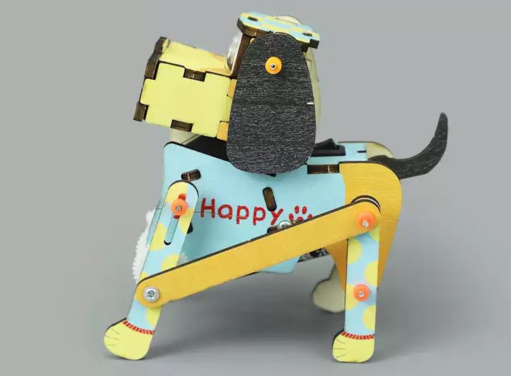 MAINAN DIY ROBOT EDUKASI RAKIT PUZZLE KAYU DESAIN MEKANIKAL KIT PROTOTIPE - PUPPY