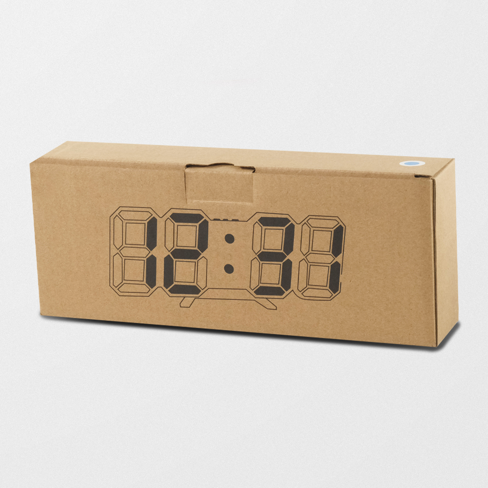 Jam Dinding Digital Jam Meja Desk Table Clock 3D TS-S60-W Support Alarm dan Suhu 23x9.5x4 Cm - Hitam