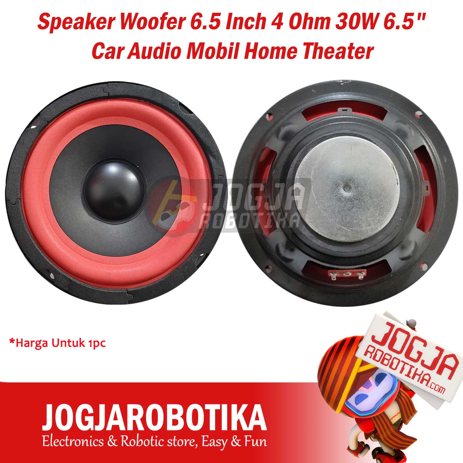 Speaker Woofer 6.5 Inch 4 Ohm 30W 6.5" Car Audio Mobil Home Theater