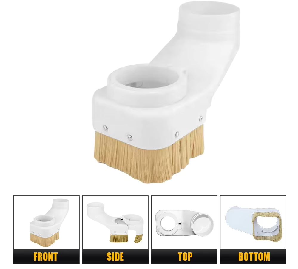 Sapu Brush Debu Dust Collector Vacuum Cover CNC Engraving Spindle 100mm or 80mm with O Ring Converter Dust Extraction Port 100mm