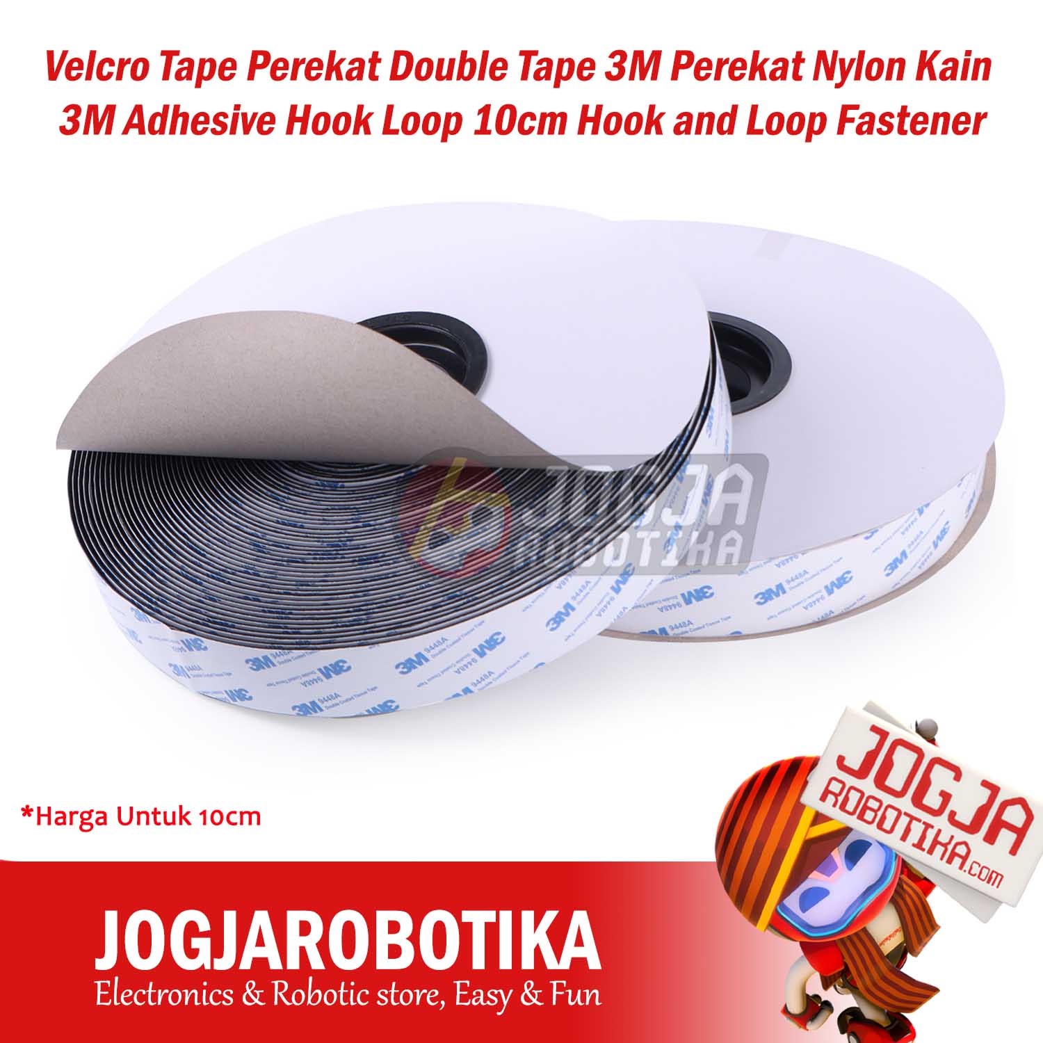 Velcro Tape Perekat Double Tape 3M Perekat Nylon Kain Velcrow 3M Adhesive Hook Loop 10cm Hook and Loop Fastener Serbaguna - 2cm 20mm