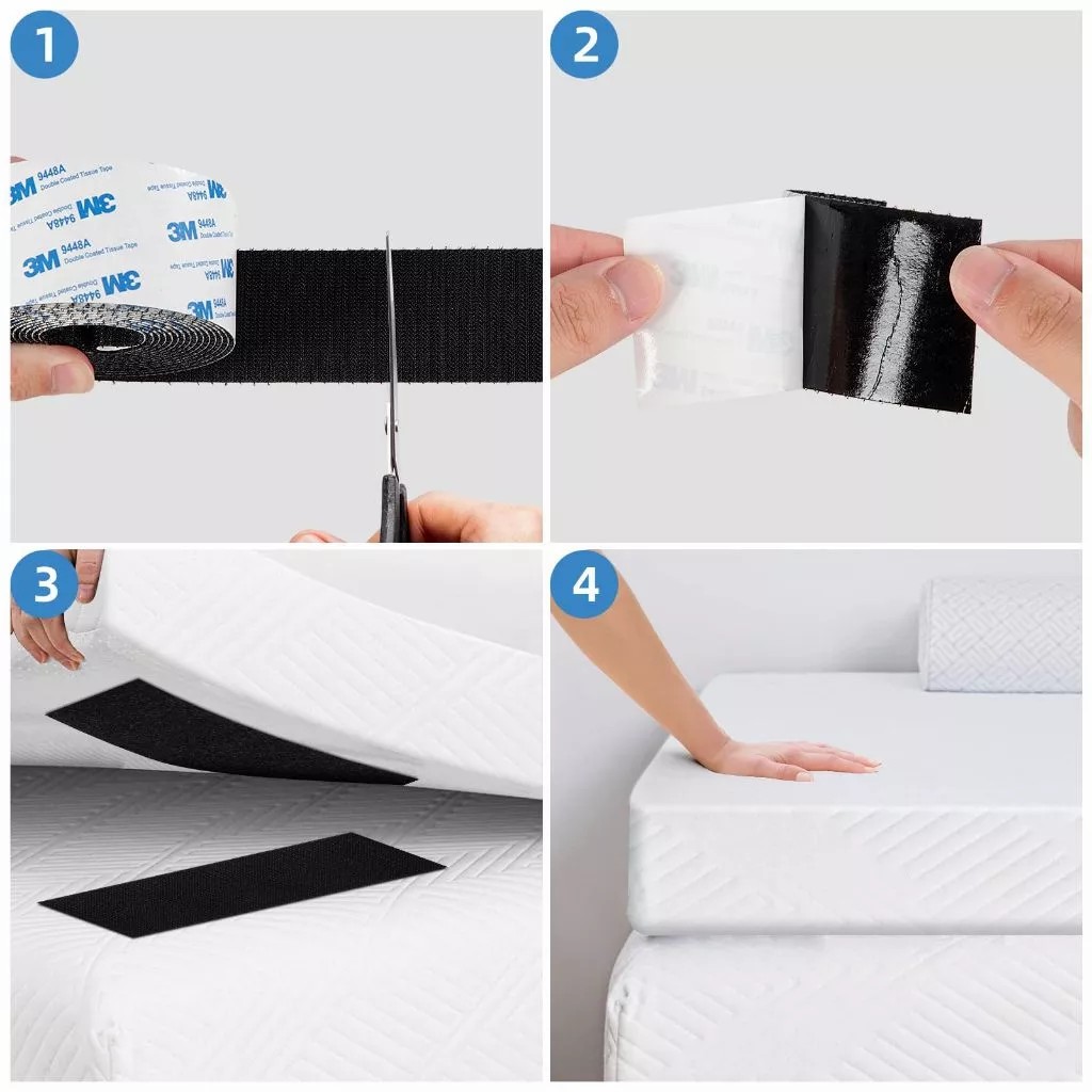 Velcro Tape Perekat Double Tape 3M Perekat Nylon Kain Velcrow 3M Adhesive Hook Loop 10cm Hook and Loop Fastener Serbaguna - 5cm 50mm