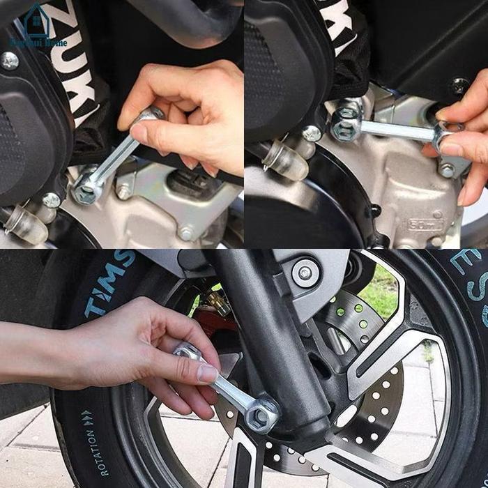Kunci Pas Hexagonal 10 in 1 Bentuk Tulang 10 Lubang Ukuran 6-15mm Multifungsi Toolkit Sepeda Motor