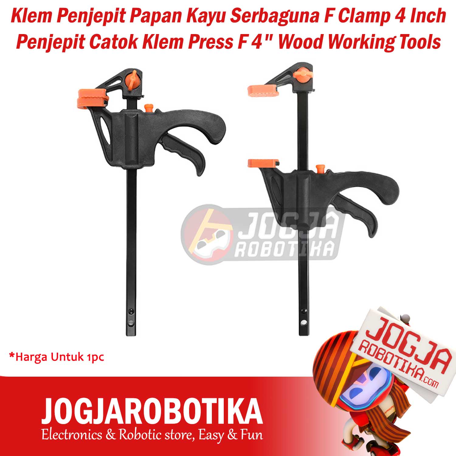 Klem Penjepit Papan Kayu Serbaguna F Clamp 4 Inch Penjepit Catok Klem Press F 4" Wood Working Tools
