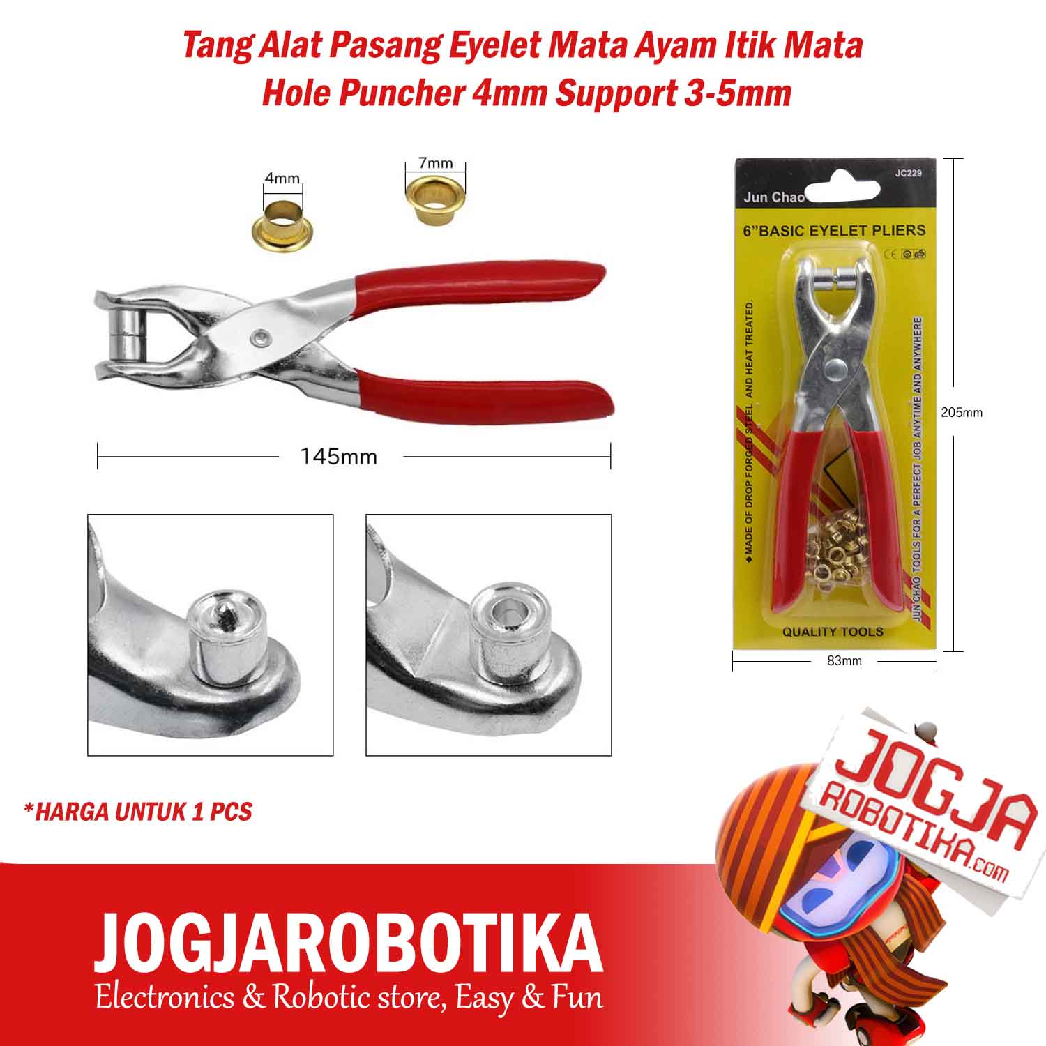 Tang Alat Pasang Eyelet Mata Ayam Itik Mata Hole Puncher 4mm Support 3-5mm