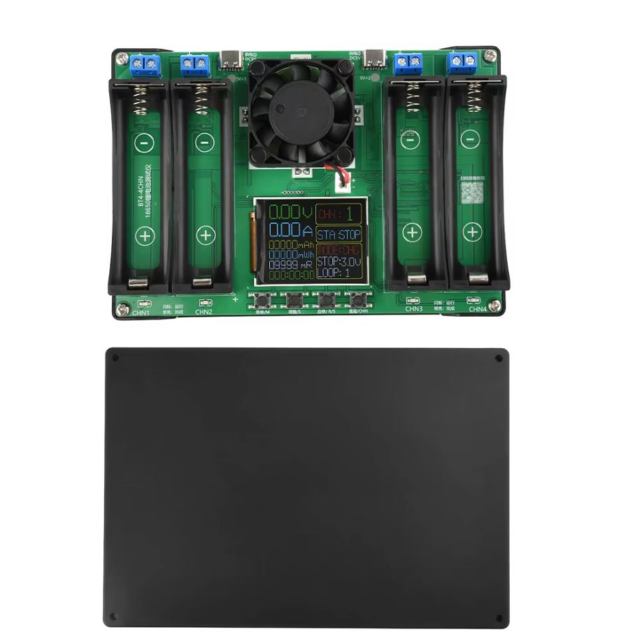 4 Channel Type-C LCD Display Modul Penguji Kapasitas Baterai 18650 Lithium Battery True Capacity Tester Module MaH mWh mR Resistance Charging Discharging