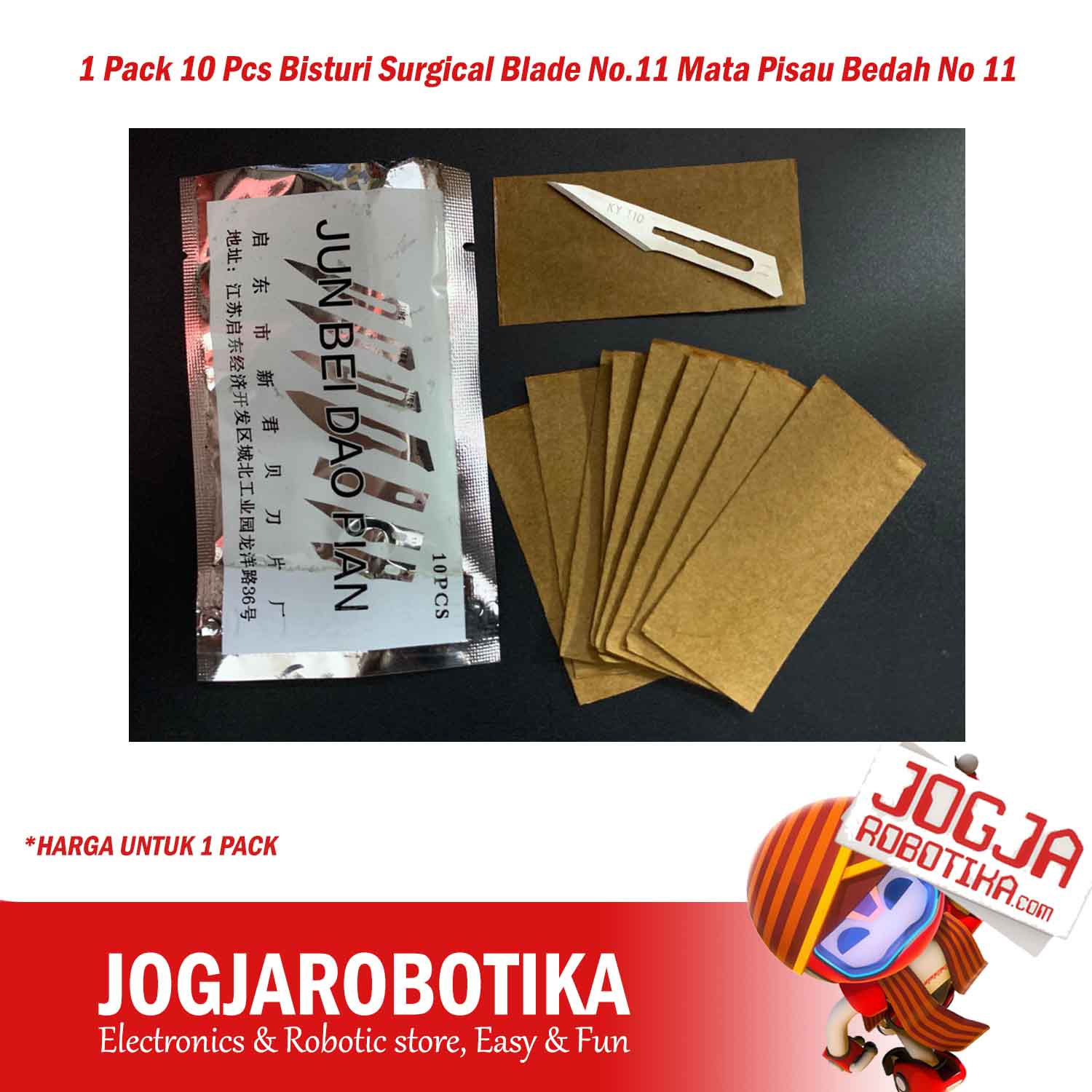 1 Pack 10 Pcs Bisturi Surgical Blade No.11 Mata Pisau Bedah No 11