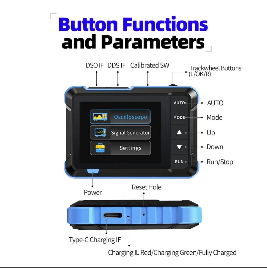 FNIRSI DSO-153 2-IN-1 Mini Pocket Handheld 1MHz 5MS/s Digital Oscilloscope Waveform Signal Generator DSO153