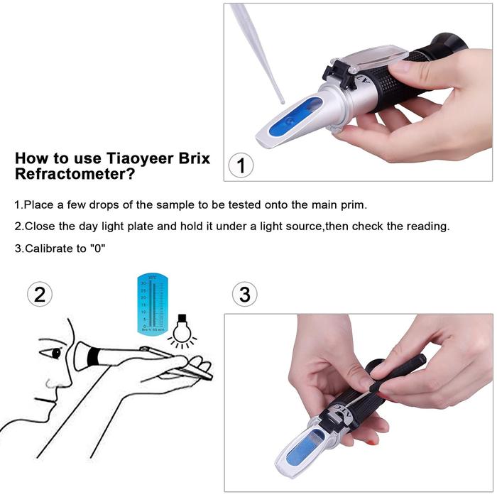Brix Refractometer 0-32%  Alat Ukur Pegukur Kadar Gula Makanan Minuman