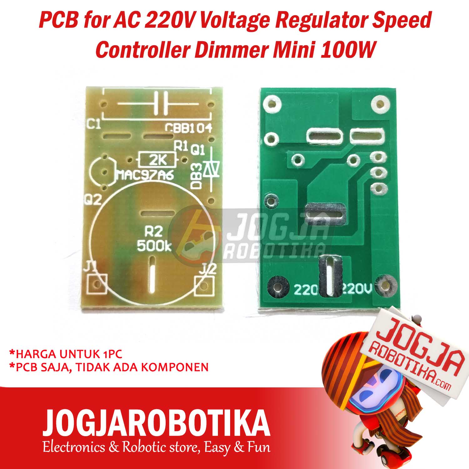 PCB for AC 220V Voltage Regulator Speed Controller Dimmer Mini 100W