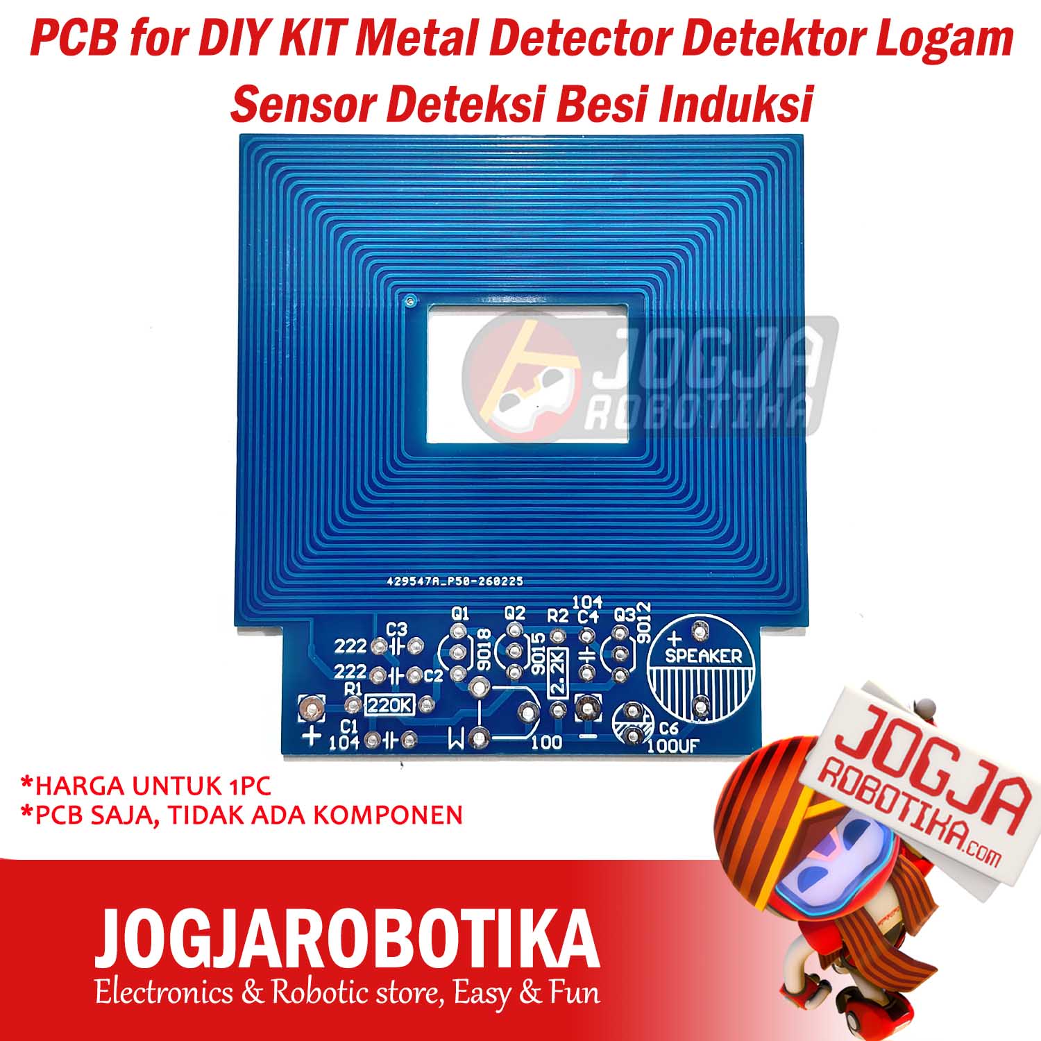PCB for DIY KIT Metal Detector Detektor Logam Sensor Deteksi Besi Induksi